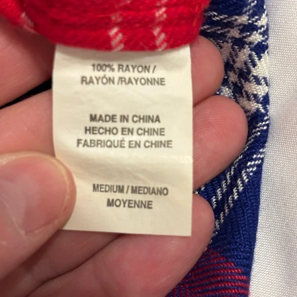 Rails Plaid Shirt Dress Tunic Red Blue Button Front Tie Waist Size Medium - Picture 4 of 9